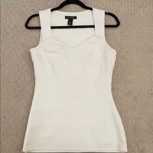White fitted sleeveless top